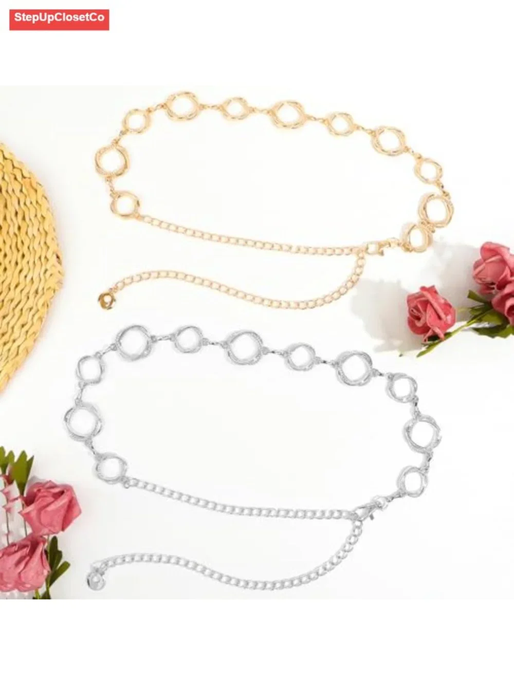 Metal Chain Belt Women Waist Chain Alloy Link Belt Dress Jeans Lobster Claw